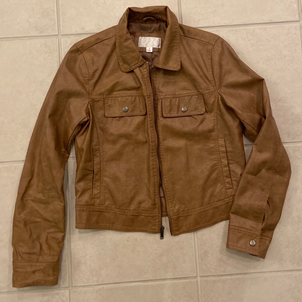Faux Leather Camel Jacket